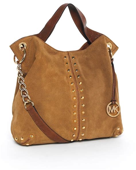 michael kors brown suede purse|michael kors brown tote handbags.